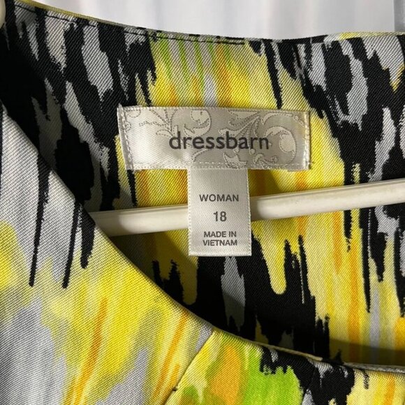 Dressbarn Sleeveless Sheath Dress Black Yellow Ikat Print Size 18W - Picture 4 of 12
